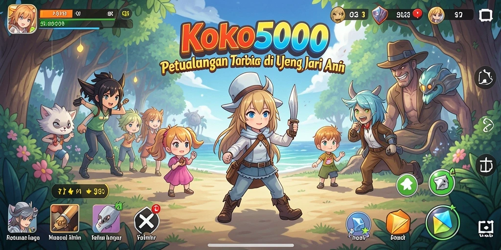 Screenshot KOKO5000 menampilkan pertarungan karakter Anime yang epik.