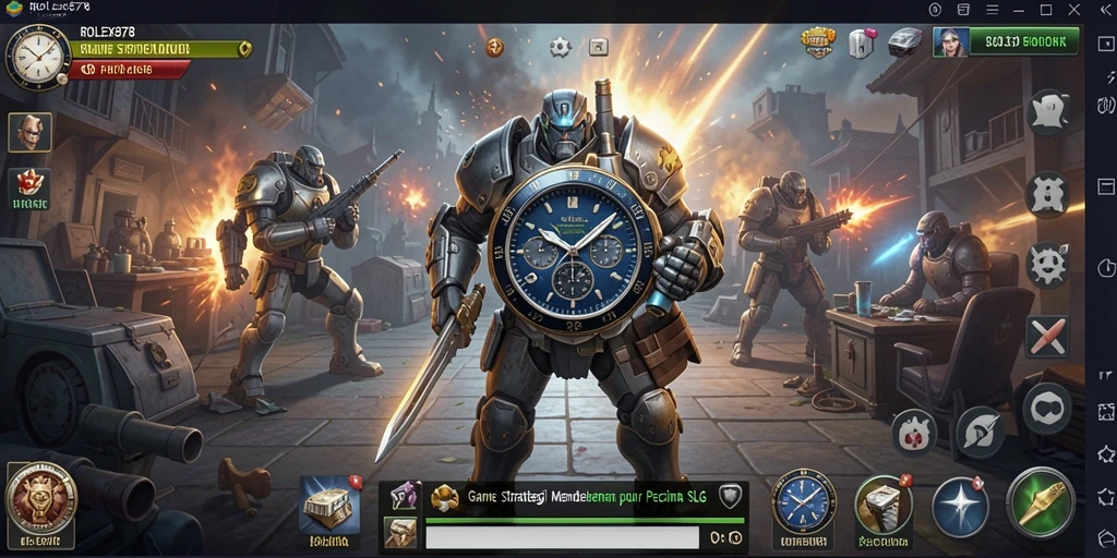 Screenshot gameplay menampilkan pertempuran strategi yang intens.