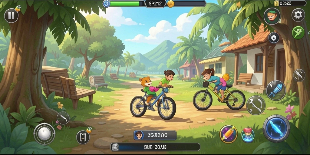 Tampilan gameplay SP212 yang menarik dan penuh warna.